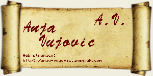 Anja Vujović vizit kartica